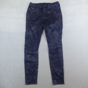 G-Star Jeans Women Tie Dye Navy Skinny Slim Stretch Size 28x30